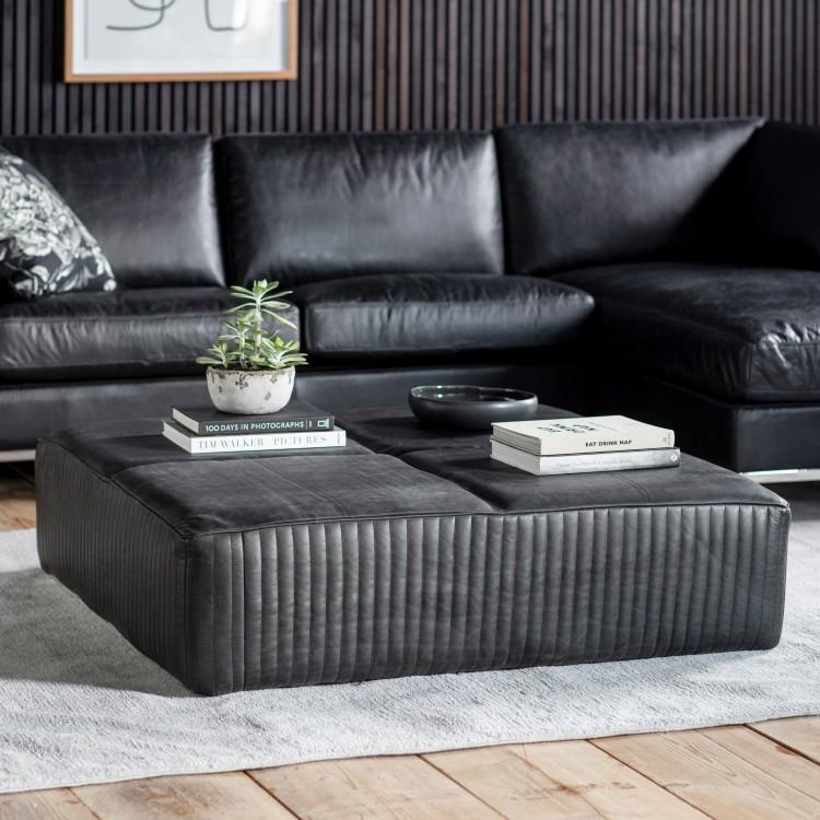 Gallery Interiors Barham Slab Black Coffee Table Outlet