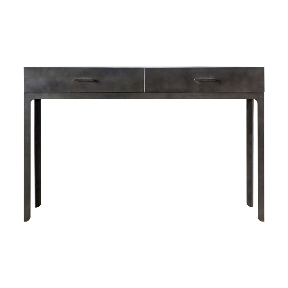 Product photograph of Gallery Interiors Ottinge 2 Drawer Desk In Grey from Olivia's