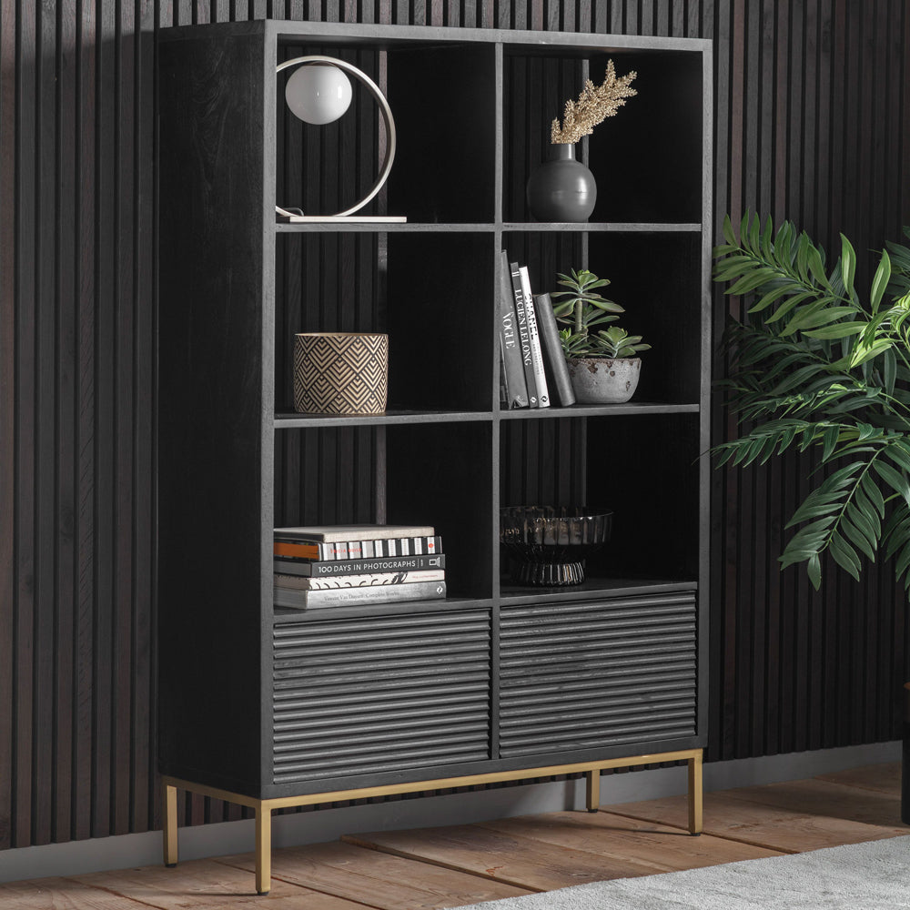 Product photograph of Gallery Interiors Ripple 2 Door Open Display Unit from Olivia's.
