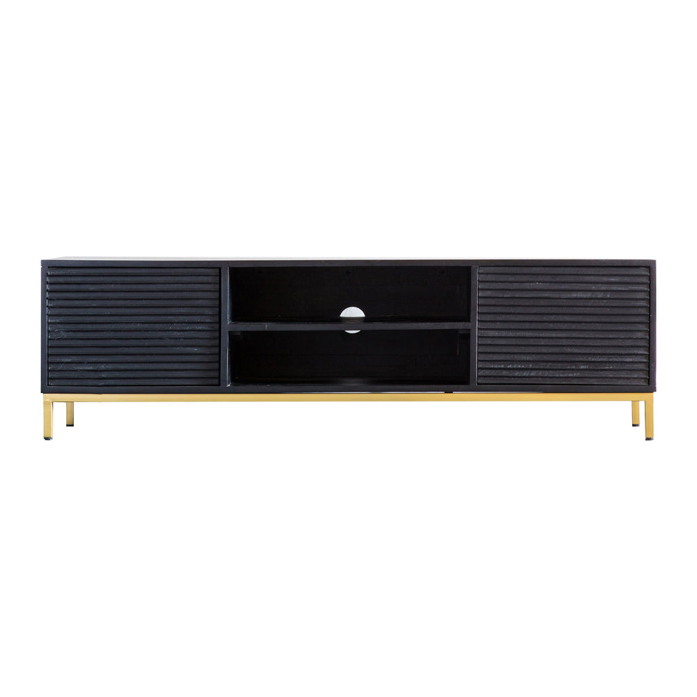Product photograph of Gallery Interiors Ripple Media Unit In Black from Olivia's