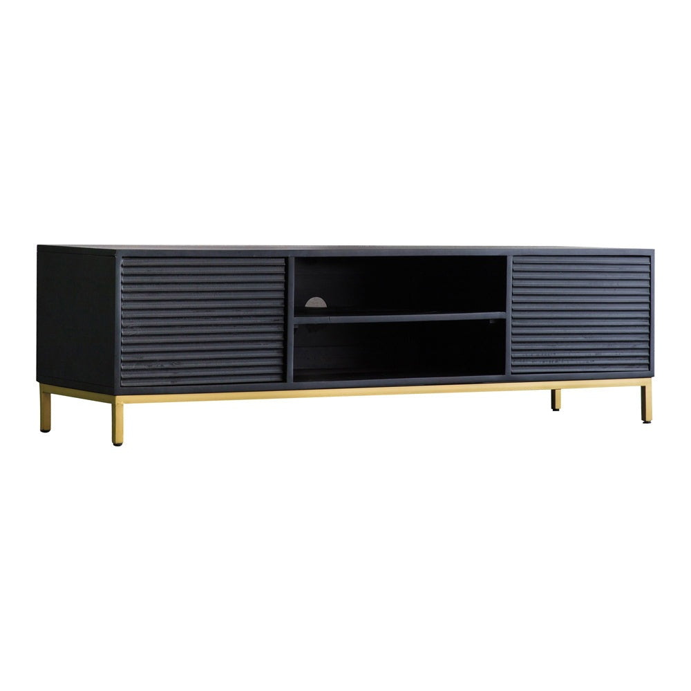 Product photograph of Gallery Interiors Ripple Media Unit In Black from Olivia's.