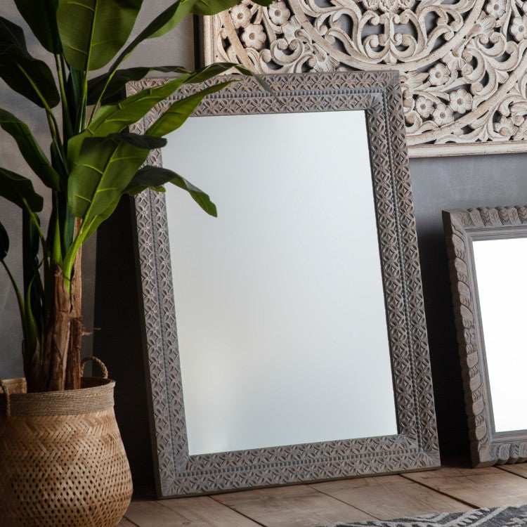 Product photograph of Gallery Interiors Korba Wall Mirror In Grey from Olivia's