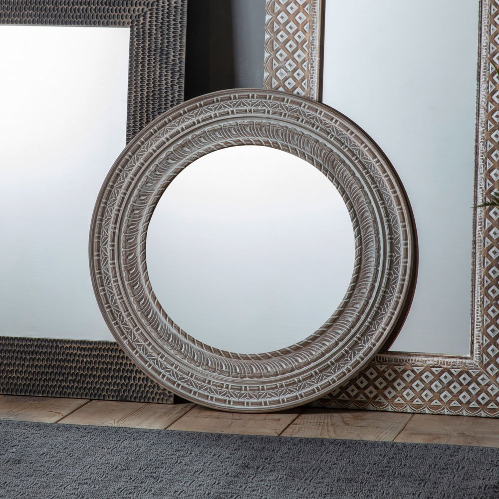 Product photograph of Gallery Interiors Kota Grey Wall Mirror from Olivia's.