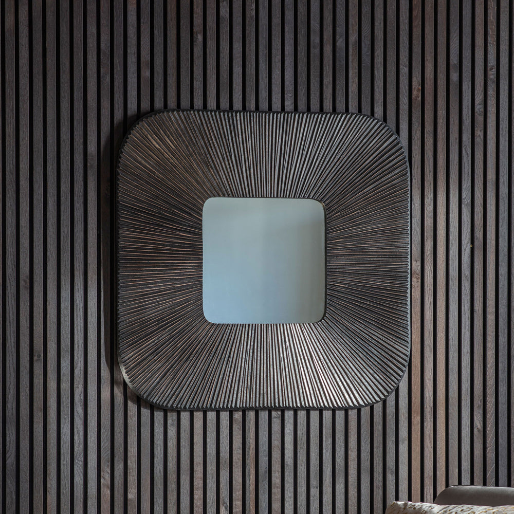 Product photograph of Gallery Interiors Latur Grey Square Wall Mirror from Olivia's.