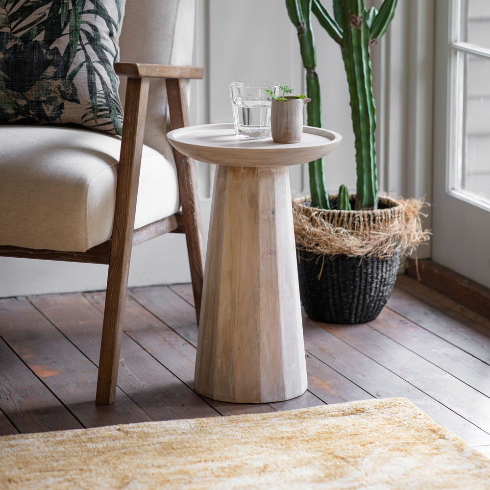 Product photograph of Gallery Interiors Danaway White Wash Side Table from Olivia's.