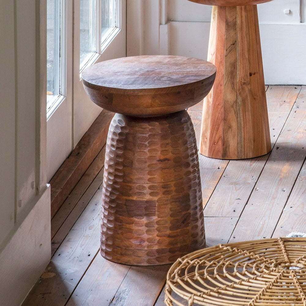 Product photograph of Gallery Interiors Kennington Brown Round Side Table from Olivia's.