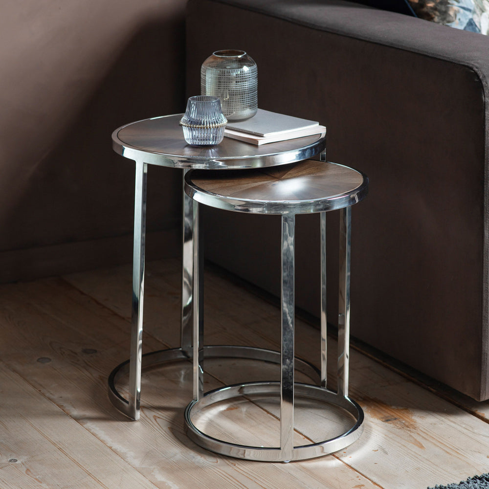 round silver nest of tables