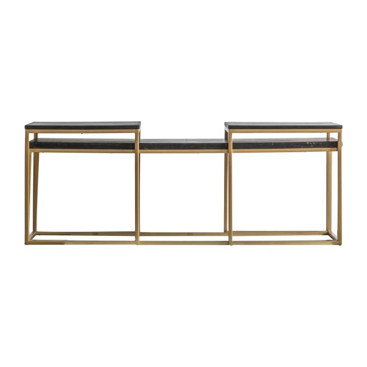 Gallery Interiors Bletchley Black Nest Of Coffee Tables Outlet