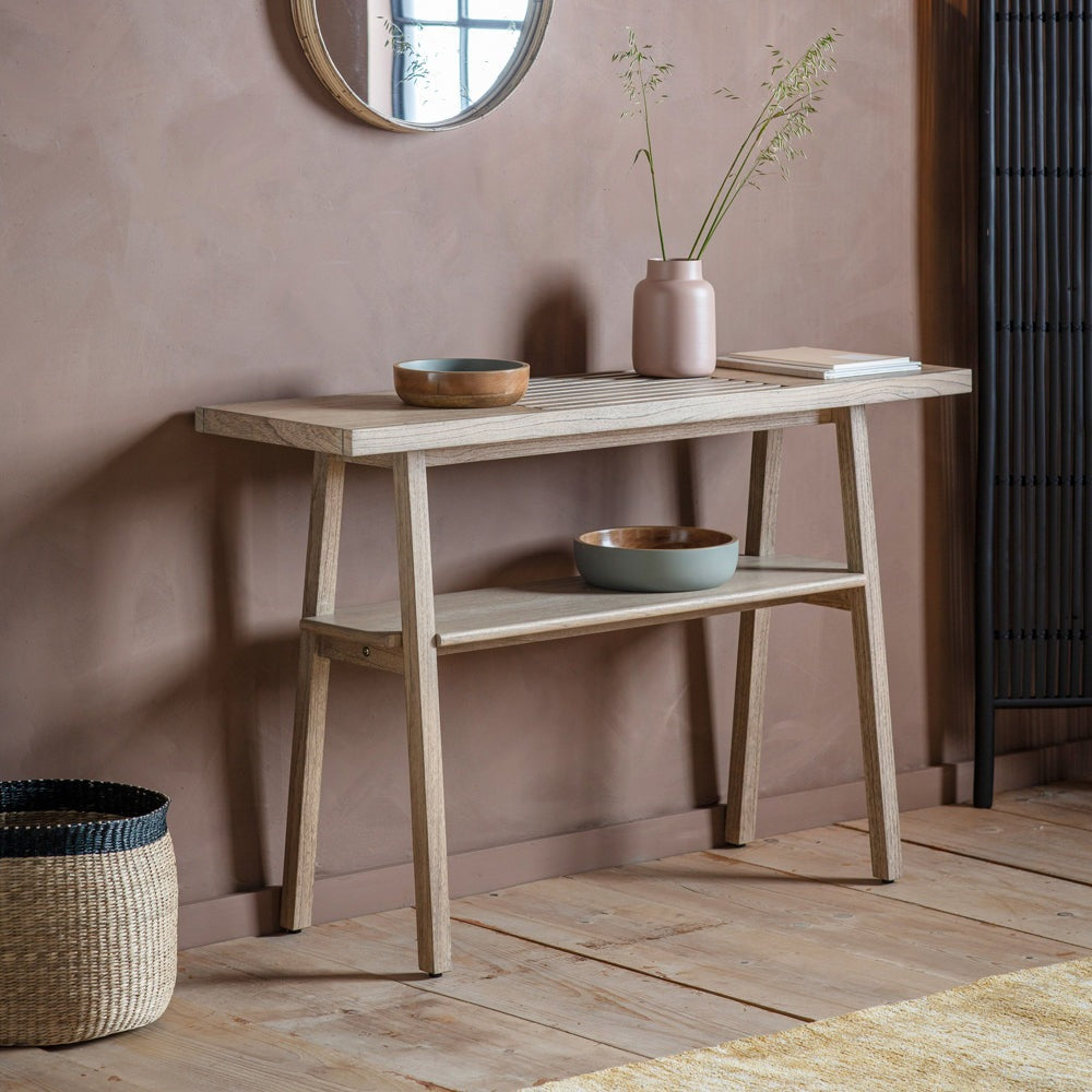 Product photograph of Gallery Interiors Kyoto Brown Console Table from Olivia's.