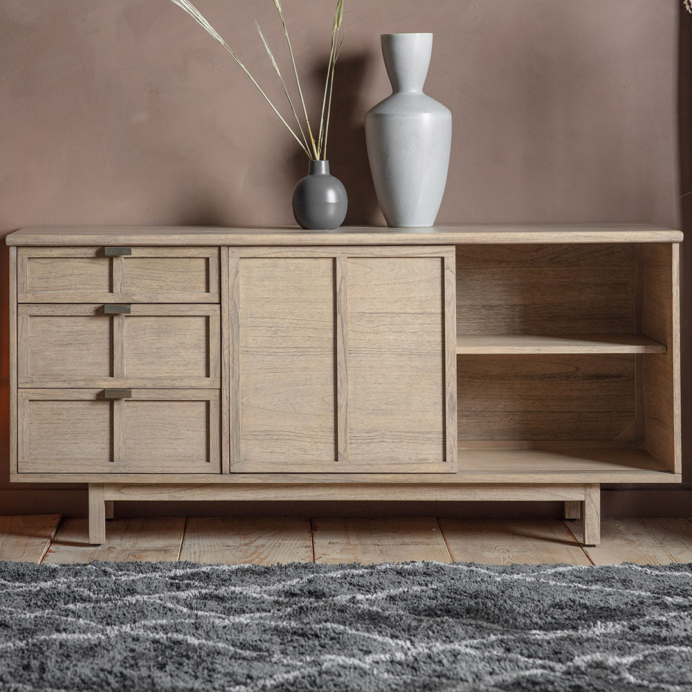 Product photograph of Gallery Interiors Kyoto 3 Drawer 2 Door Sideboard from Olivia's.