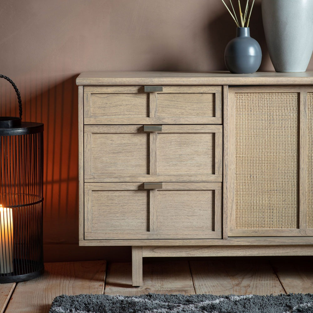 Product photograph of Gallery Interiors Kyoto 3 Drawer 2 Door Sideboard from Olivia's.