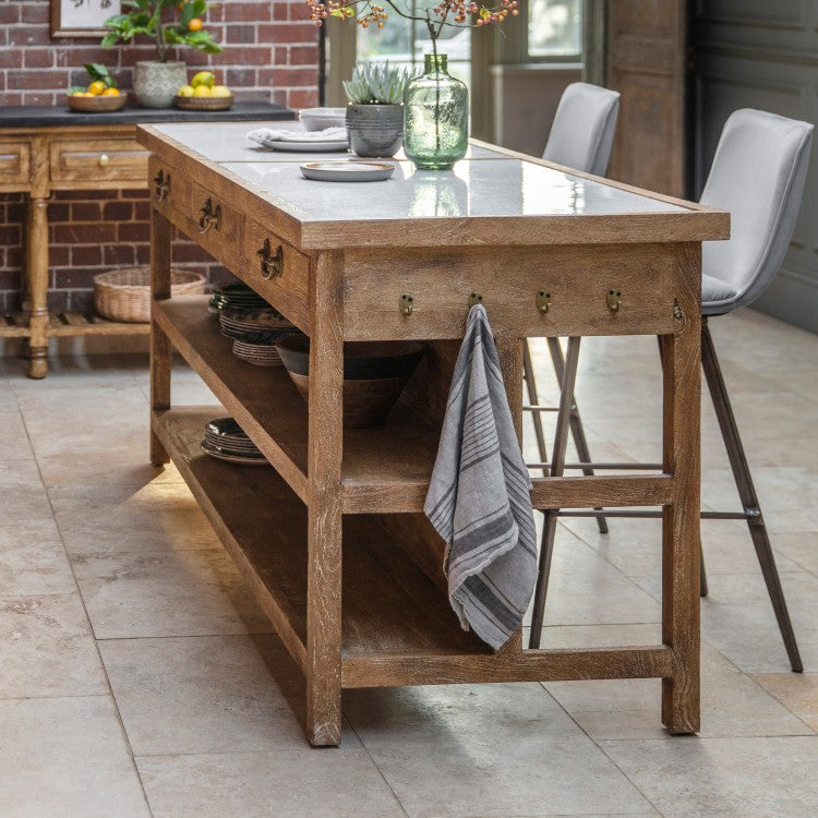 Gallery Direct Chigwell Kitchen Island White Dining Table