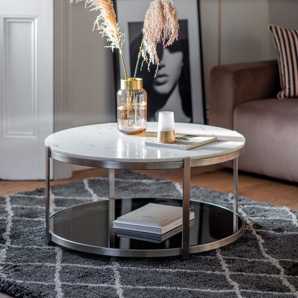 Product photograph of Gallery Interiors Watchet Silver Coffee Table from Olivia's.