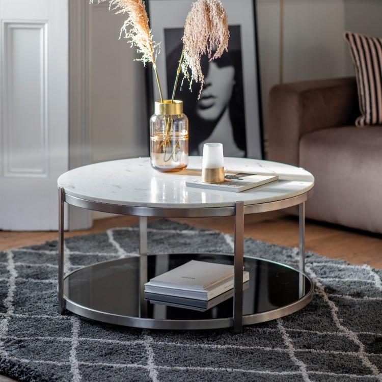 Product photograph of Gallery Interiors Watchet Silver Coffee Table Outlet from Olivia's