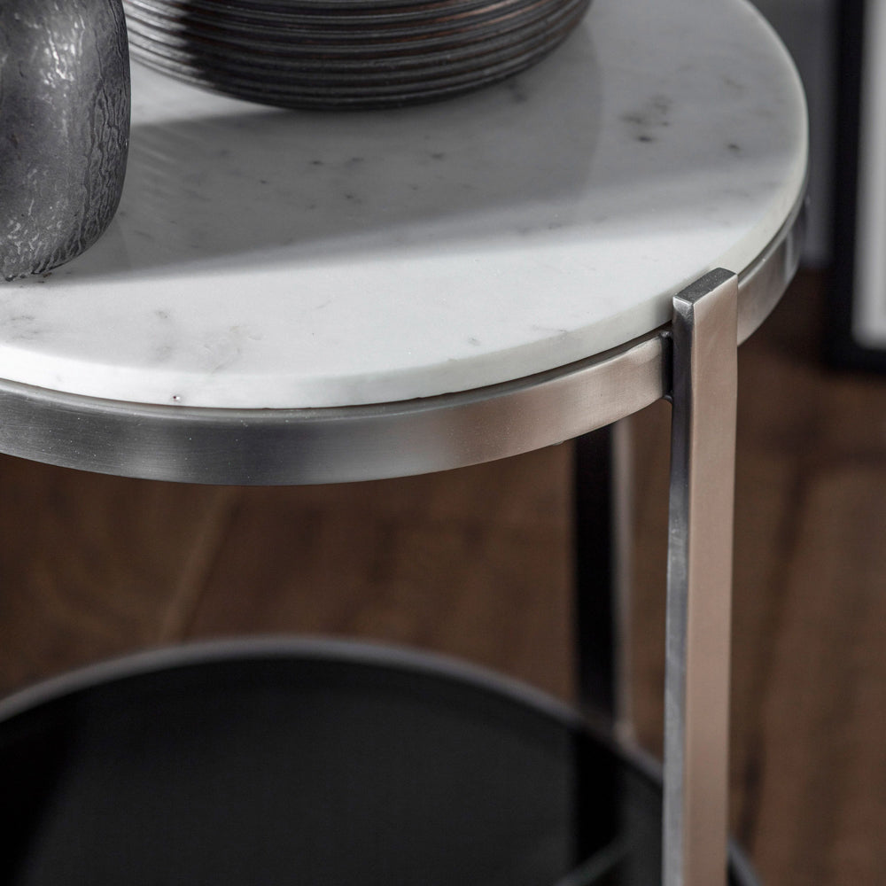 Product photograph of Gallery Interiors Watchet Silver Side Table from Olivia's.