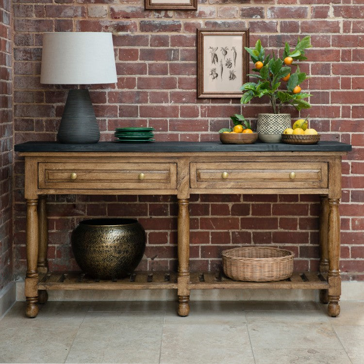 Product photograph of Gallery Interiors Chigwell 2 Drawer Console Table from Olivia's