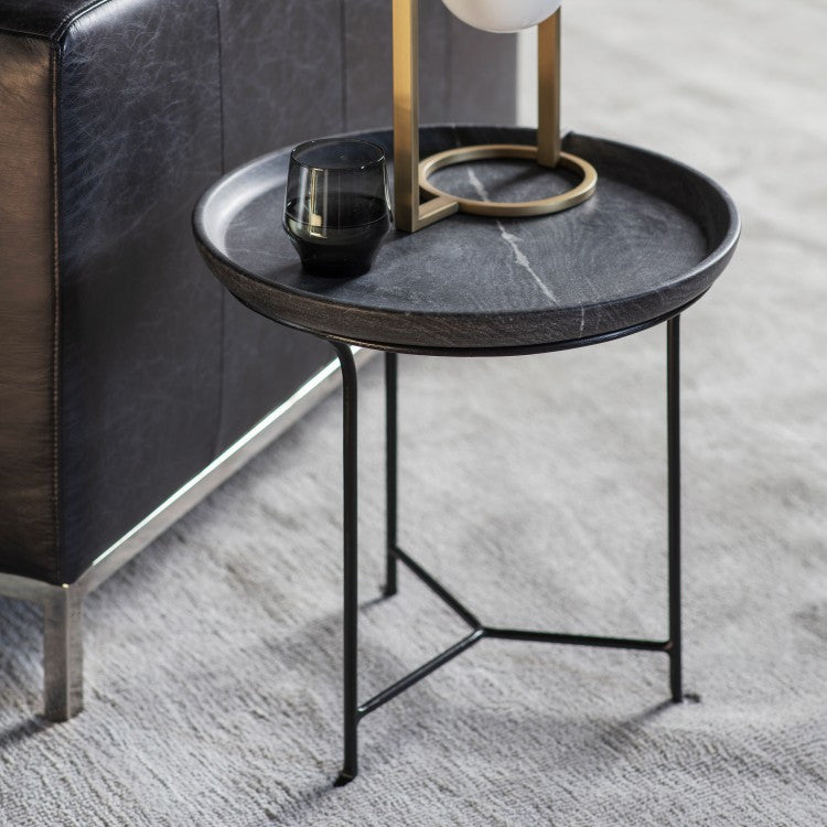 Product photograph of Gallery Interiors Marden Side Table In Black from Olivia's