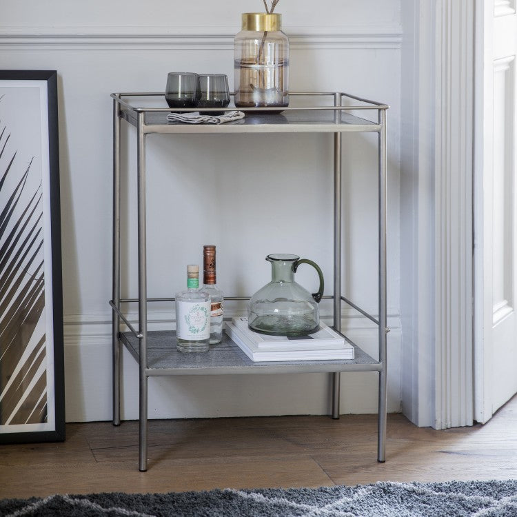 Product photograph of Gallery Interiors Borley Side Table In Silver from Olivia's