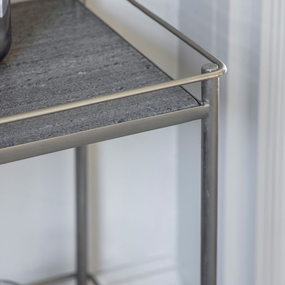 Product photograph of Gallery Interiors Borley Side Table In Silver from Olivia's.