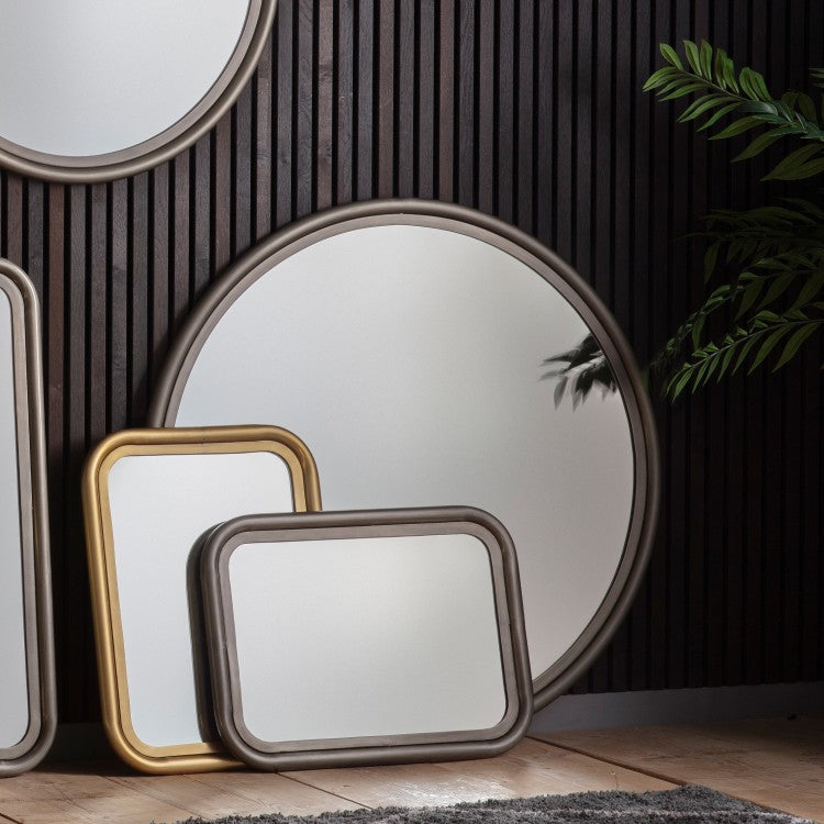 Product photograph of Gallery Interiors Eindhoven Zinc Wall Mirror Small from Olivia's