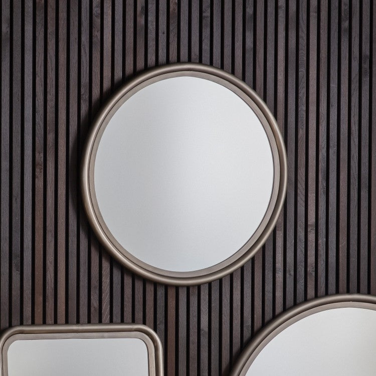 Product photograph of Gallery Interiors Eindhoven Zinc Wall Mirror Small from Olivia's.
