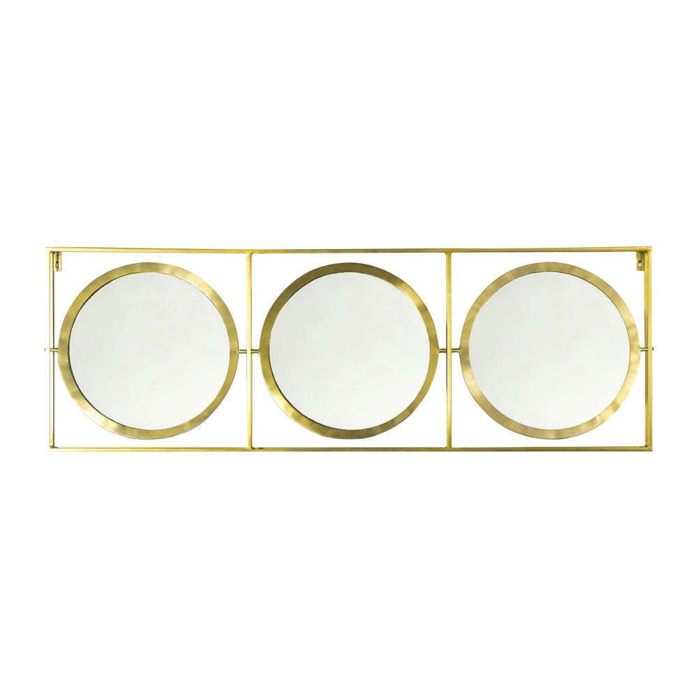 Product photograph of Gallery Interiors Hague Wall Mirror In Brass Triple from Olivia's