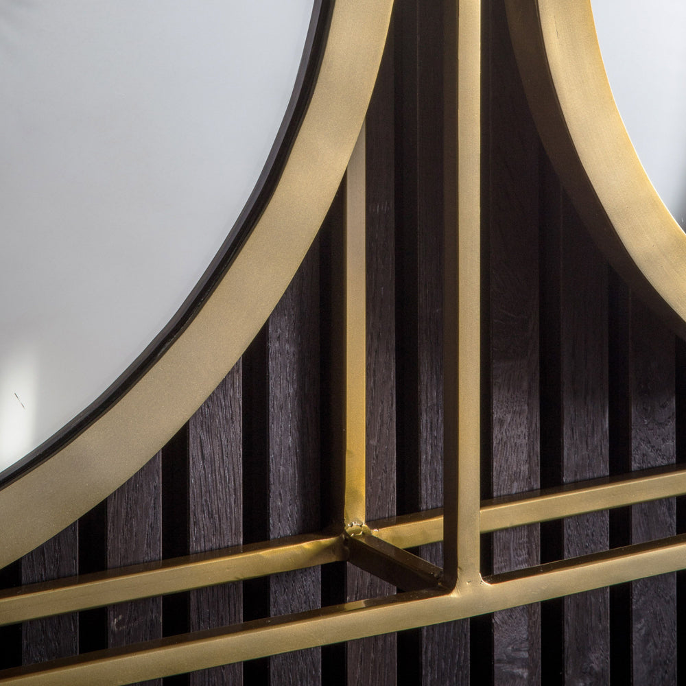 Product photograph of Gallery Interiors Hague Wall Mirror In Brass Triple from Olivia's.