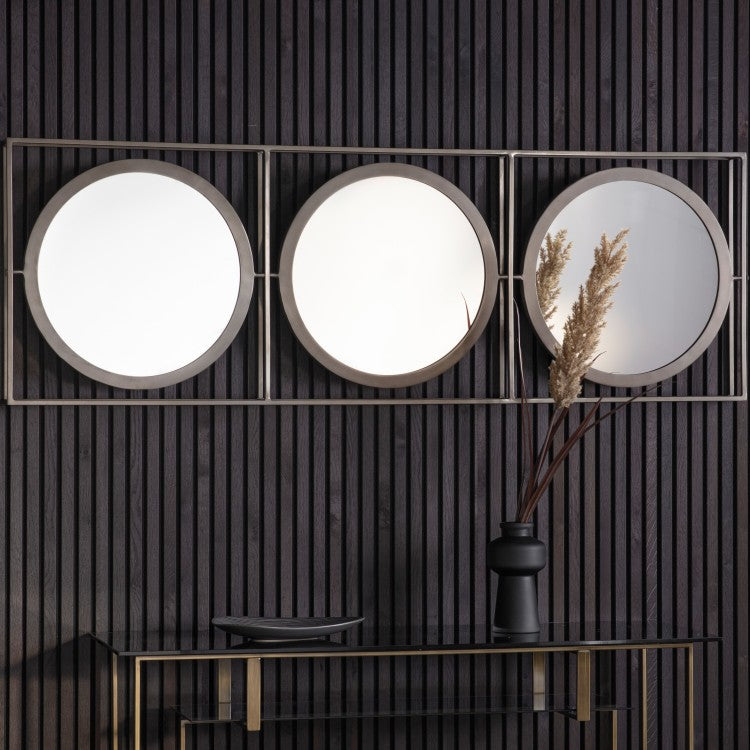 Product photograph of Gallery Interiors Hague Zinc Wall Mirror Single from Olivia's.