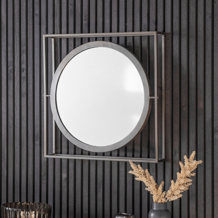 Product photograph of Gallery Interiors Hague Zinc Wall Mirror Single from Olivia's