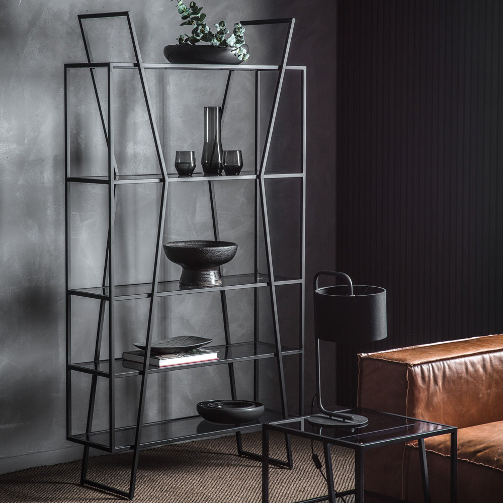 Product photograph of Gallery Interiors Putney Open Display Unit In Black Large from Olivia's.