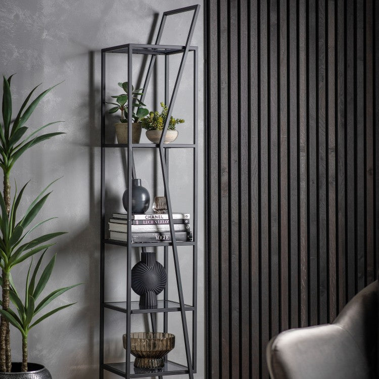 Product photograph of Gallery Interiors Putney Open Display Unit In Black Small from Olivia's.