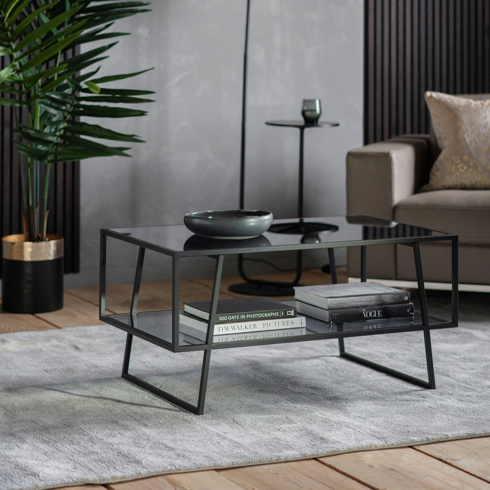 Product photograph of Gallery Interiors Putney Black Coffee Table from Olivia's.