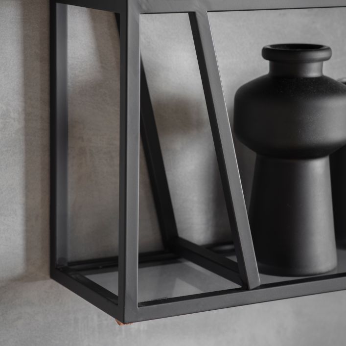 Product photograph of Gallery Interiors Putney Shelf Unit In Black from Olivia's.