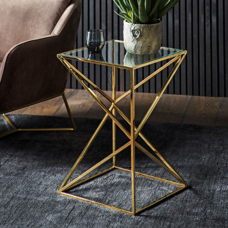 Product photograph of Gallery Interiors Parma Gold Side Table Short from Olivia's