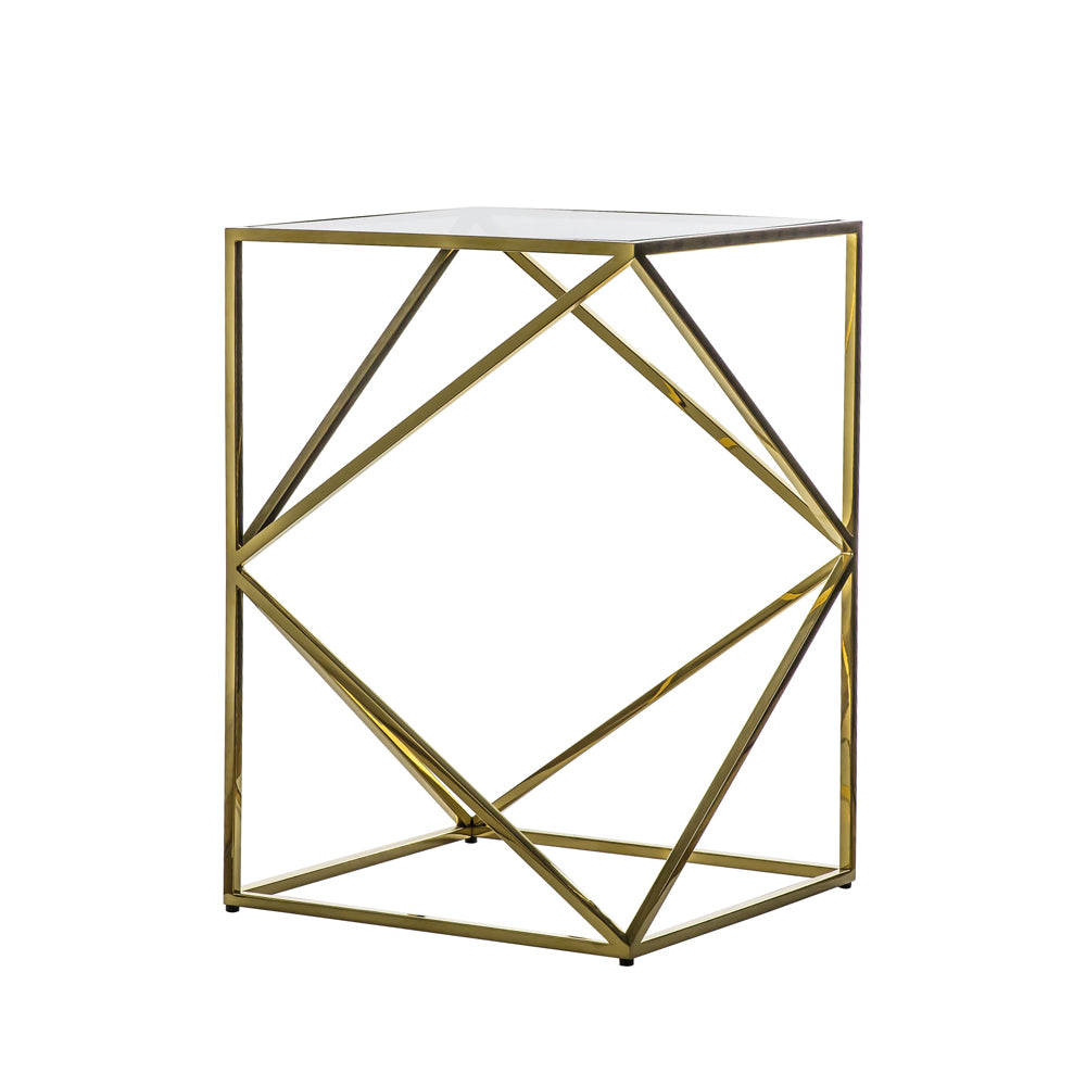 Product photograph of Gallery Interiors Parma Gold Side Table Short from Olivia's.