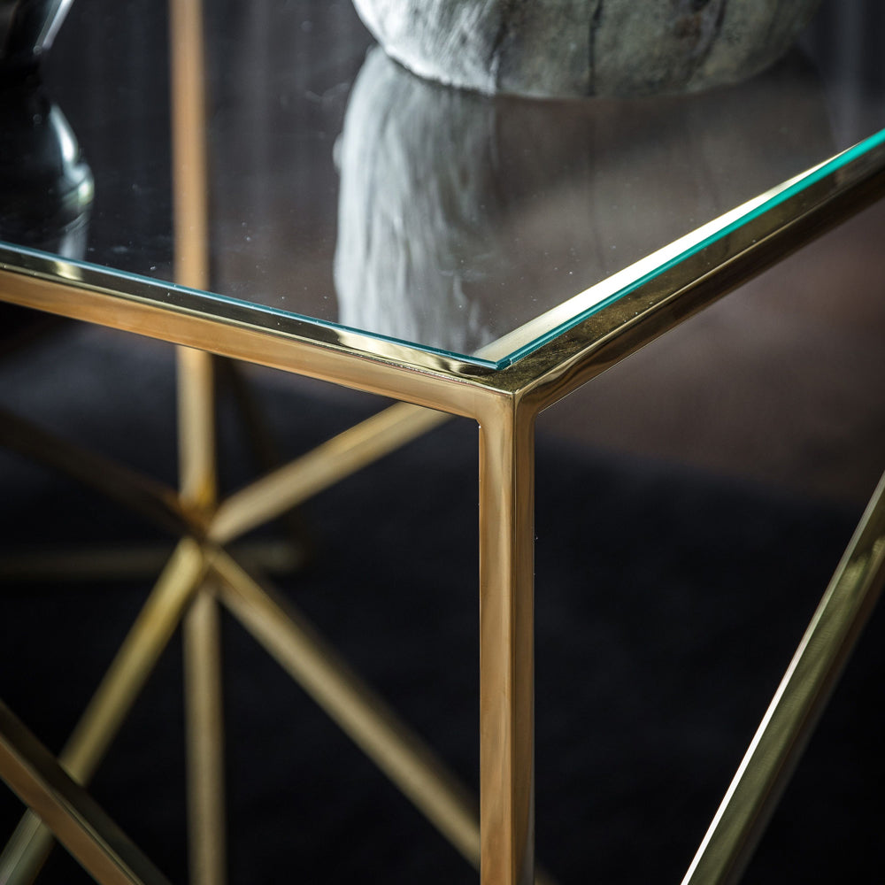 Product photograph of Gallery Interiors Parma Gold Side Table Short from Olivia's.