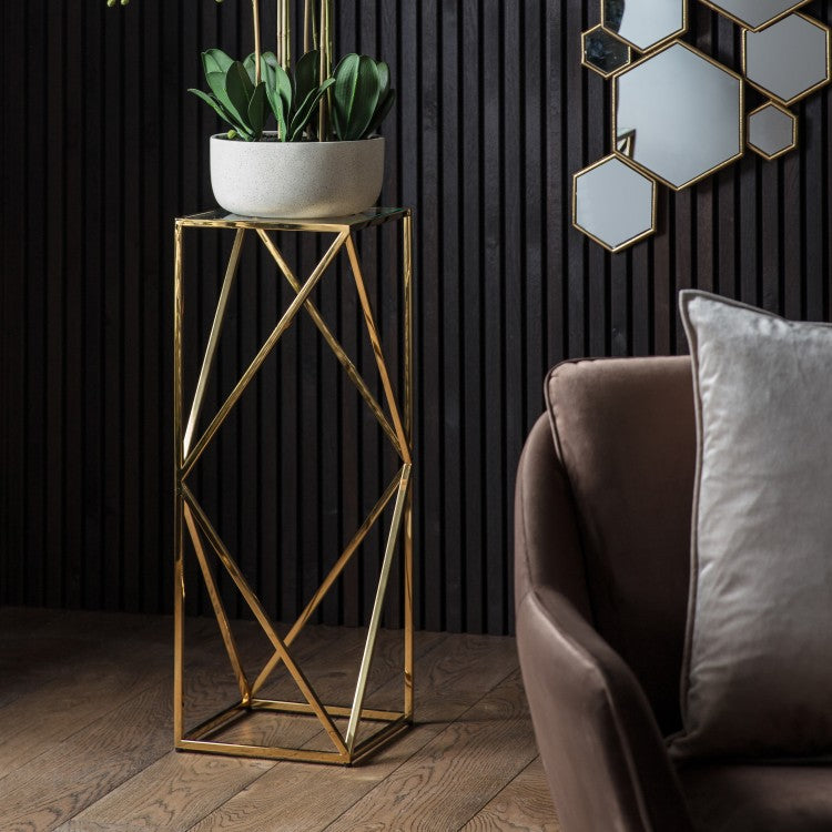 Product photograph of Gallery Interiors Parma Gold Side Table Short from Olivia's.
