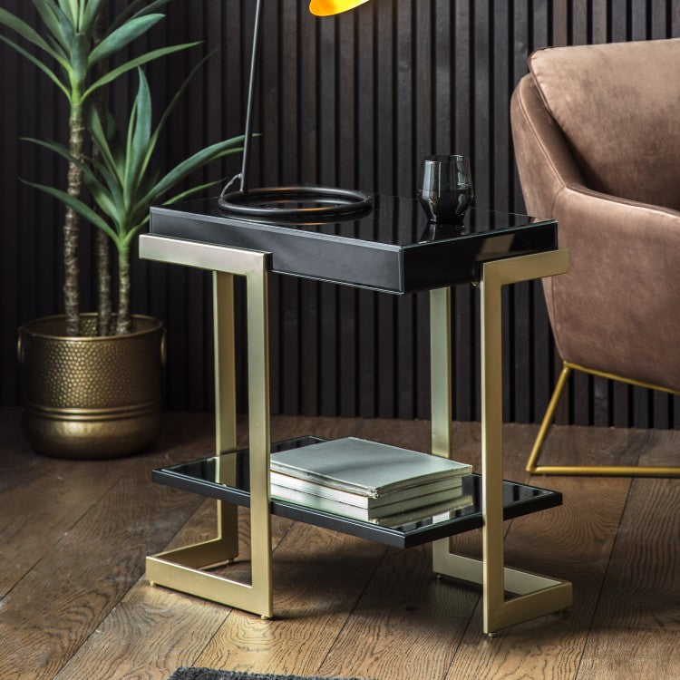 Product photograph of Gallery Interiors Ardella Side Table In Black from Olivia's