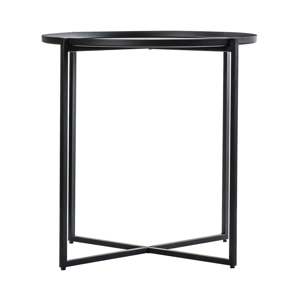Product photograph of Gallery Interiors Balotra Black Round Side Table from Olivia's.