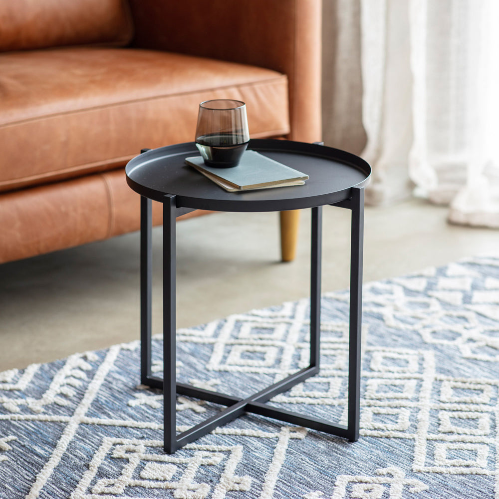 Product photograph of Gallery Interiors Balotra Black Round Side Table from Olivia's.