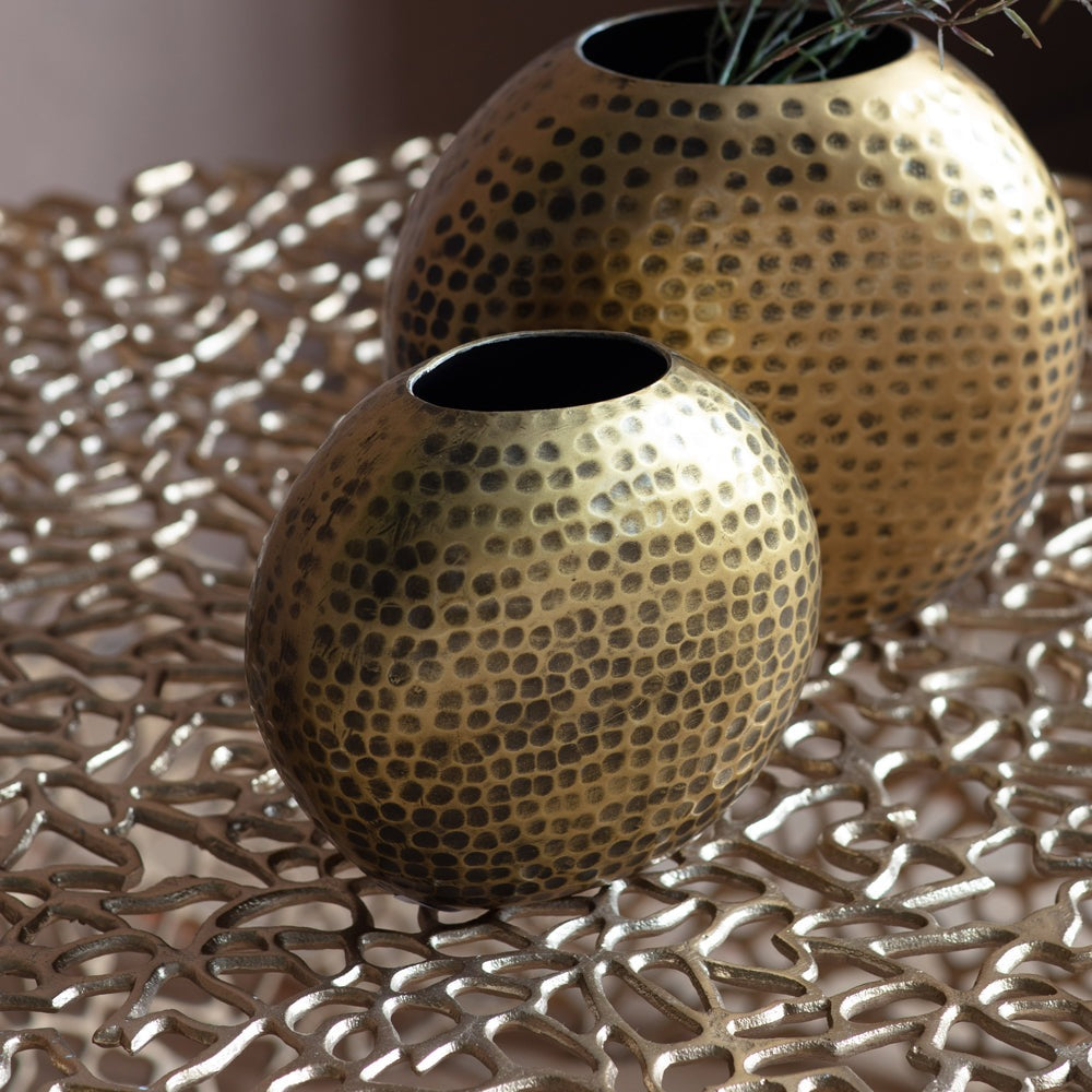 Product photograph of Gallery Interiors Small Juliana Vase In Antique Brass from Olivia's.