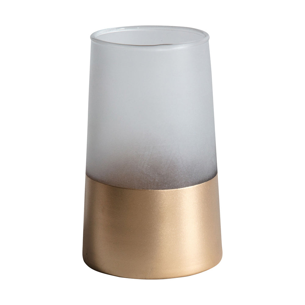 Product photograph of Gallery Interiors Fairview White Gold Vase Large from Olivia's.