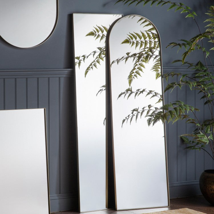 Product photograph of Gallery Interiors Hurston Arch Full Length Mirror In Silver from Olivia's