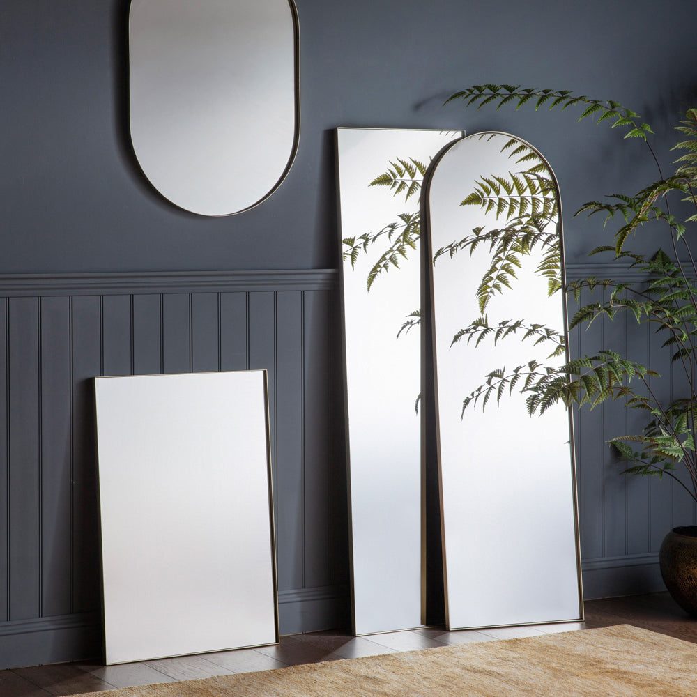 Product photograph of Gallery Interiors Hurston Arch Full Length Mirror In Silver from Olivia's.