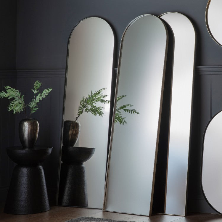 Product photograph of Gallery Interiors Hurston Arch Black Full Length Mirror from Olivia's
