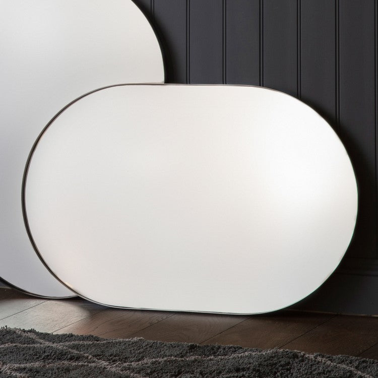 Product photograph of Gallery Interiors Hurston Elipse Champagne Wall Mirror from Olivia's