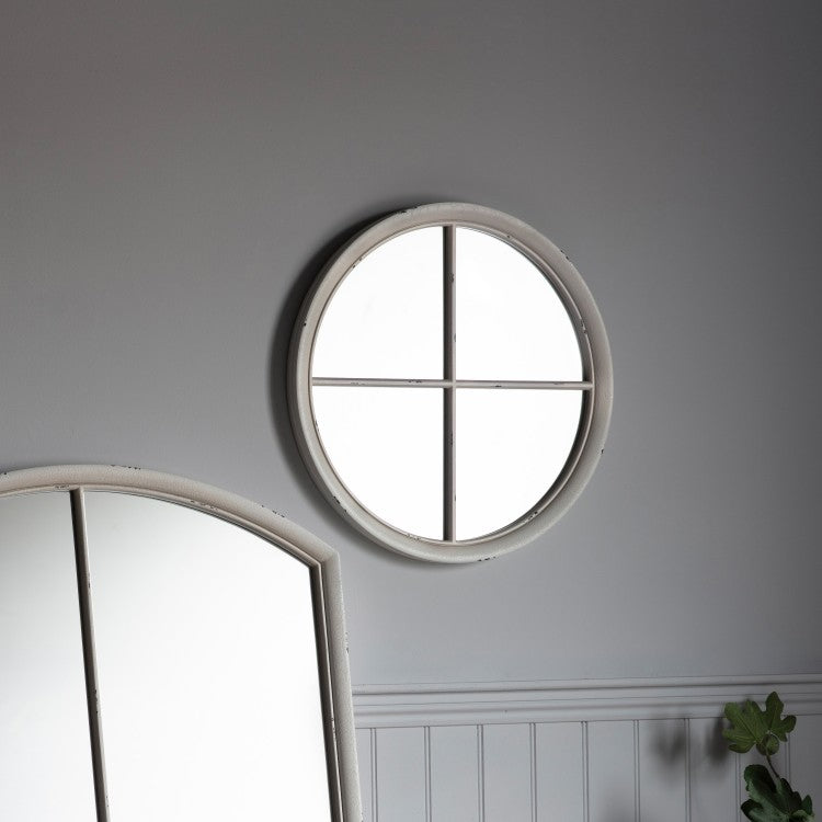 Product photograph of Gallery Interiors Horley White Wall Mirror from Olivia's.