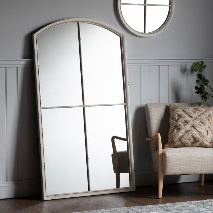 Product photograph of Gallery Interiors Horley White Full Length Mirror from Olivia's