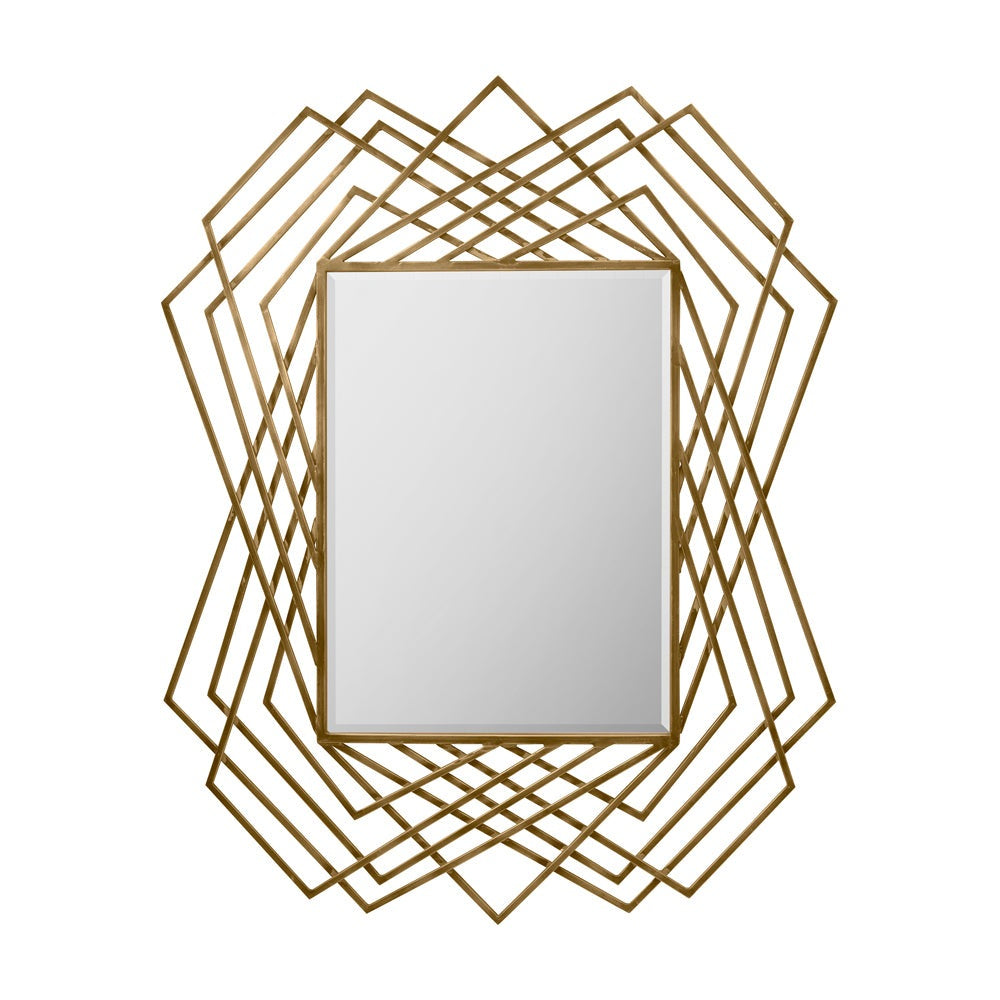 Product photograph of Gallery Interiors Specter Rectangle Mirror In Gold from Olivia's