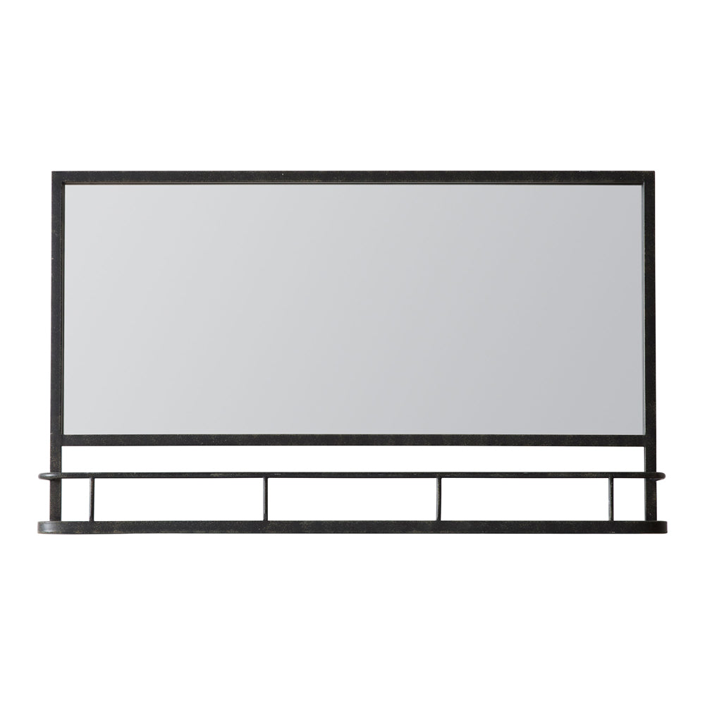 Product photograph of Gallery Interiors Emerson Overmantel Wall Mirror In Charcoal from Olivia's